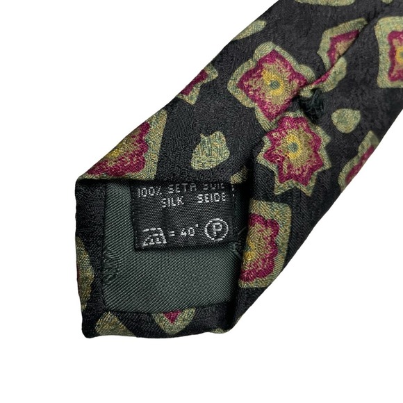 ERMENEGILDO ZEGNA Men's 100% Silk Patterned Tie Made In Italy - Picture 5 of 5